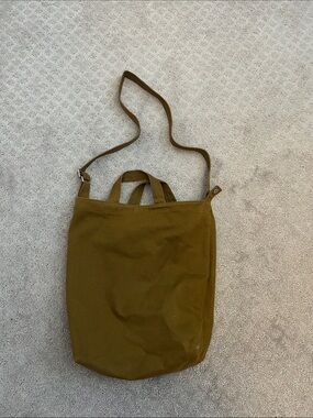 BAGGU Olive Green  Canvas Tote with Crossbody Strap